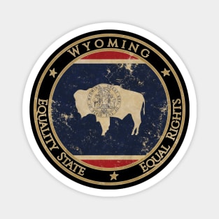 Vintage Wyoming USA United States of America American State Flag Magnet